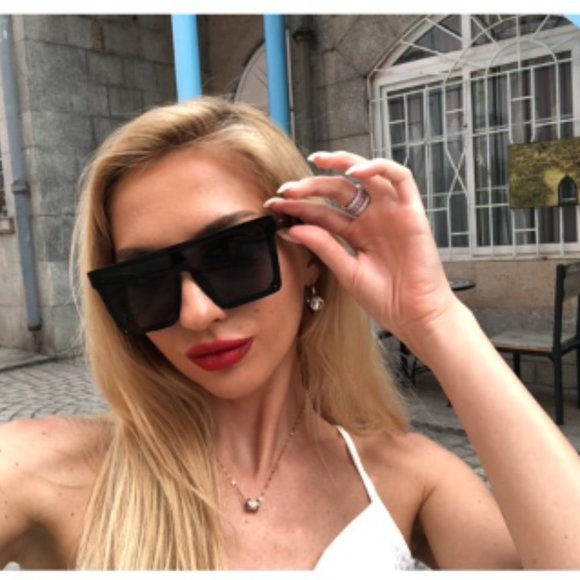 FEISEDY Women Men Flat Top Shield Sunglasses Oversized Square Rimless Shades - Picture 1 of 4